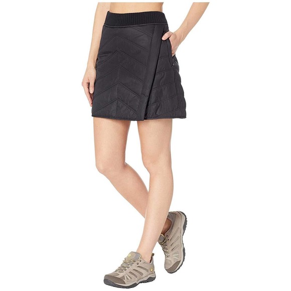 Prana Dresses & Skirts - prAna Diva Quilted Wrap Mini Skirt Black Fleece Sherpa Lined Size Large H14085